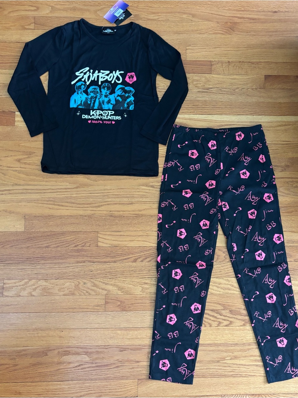 K-pop Demon Hunters Pajama Set Girls 13/14yrs *Review Msrmnts* Saja Boys New